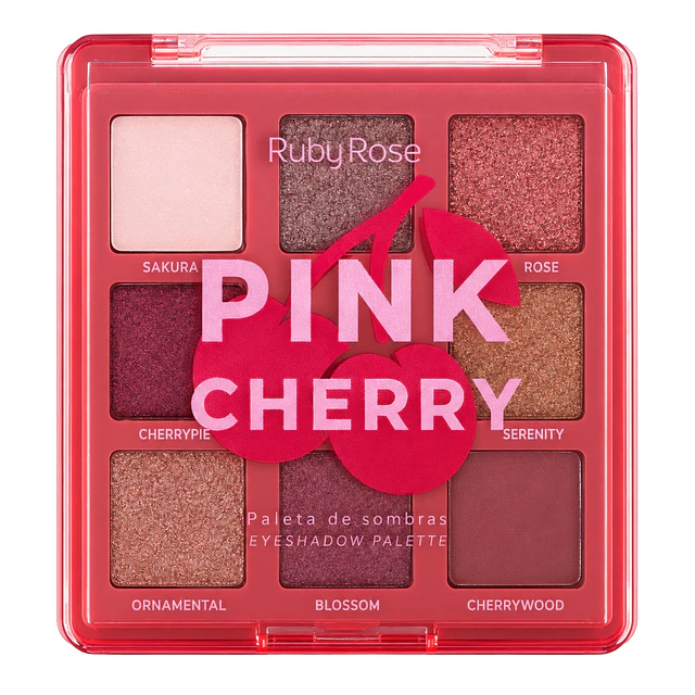 Paleta de Sombras Ruby Rose Pink Cherry 2000 - 9 Tonos 