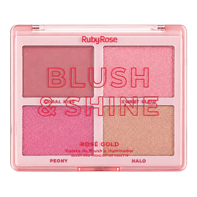Paleta de Rubor e Iluminador Ruby Rose Blush & Shine M110 - Rose Gold 