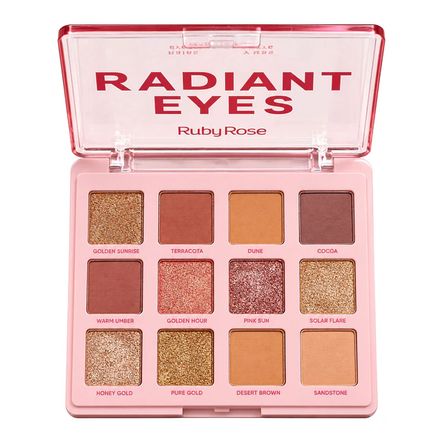 Paleta de Sombras Ruby Rose Radiant Eyes E220 - 12 Tonos 