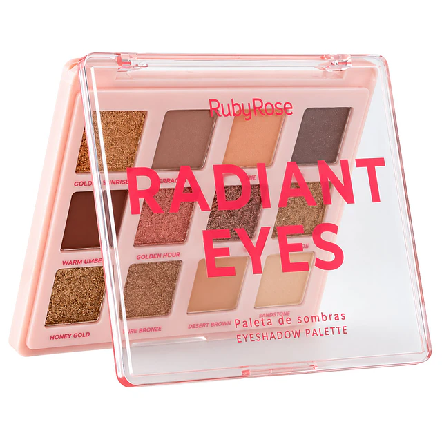 Paleta de Sombras Ruby Rose Radiant Eyes E220 - 12 Tonos 