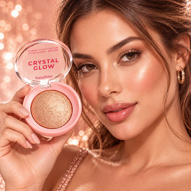 Iluminador Ruby Rose Crystal Glow Baked Acabado Luminoso - Opal shine 4000