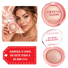 Iluminador Ruby Rose Crystal Glow Baked Acabado Luminoso - Pink Champagne 6000