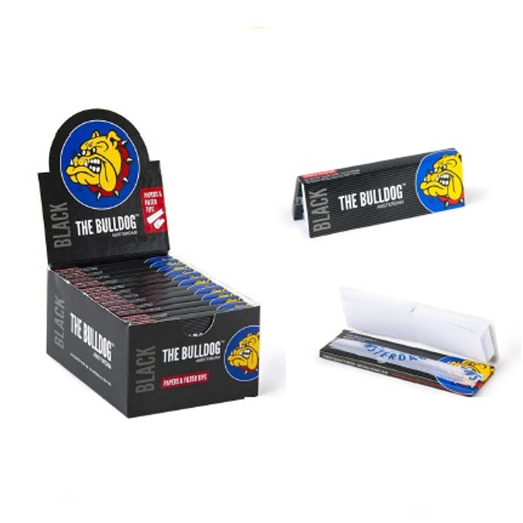 Papelillo+tips bulldog amsterdam 1 1/4 negro 1