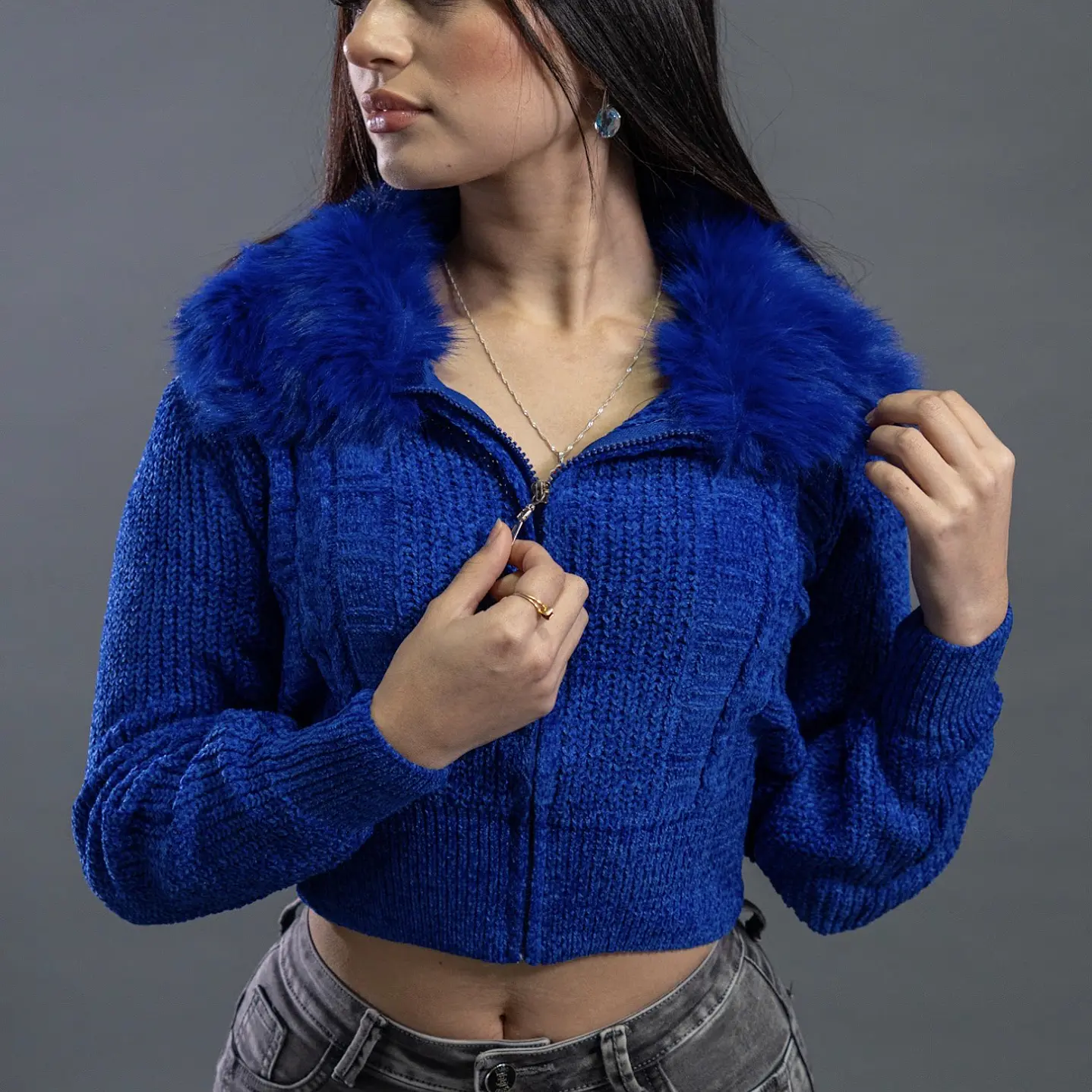 CARDIGAN CUELLO PELUDO  1