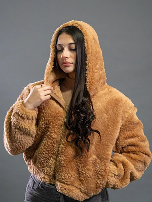 CHAQUETA EFECTO TEDDY DE CORDERITO