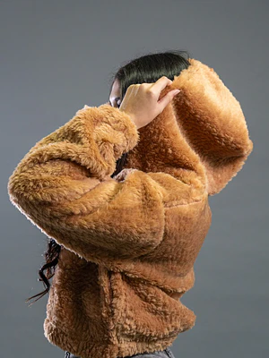 CHAQUETA EFECTO TEDDY DE CORDERITO