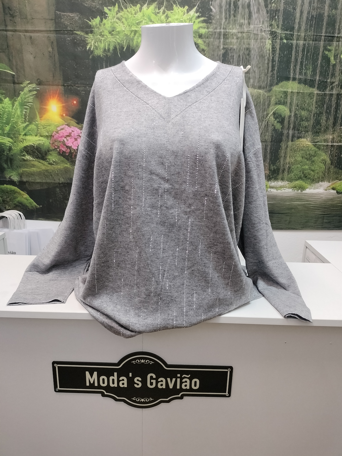 Camisola Chique Manga comprida C/ Brilhantes 1