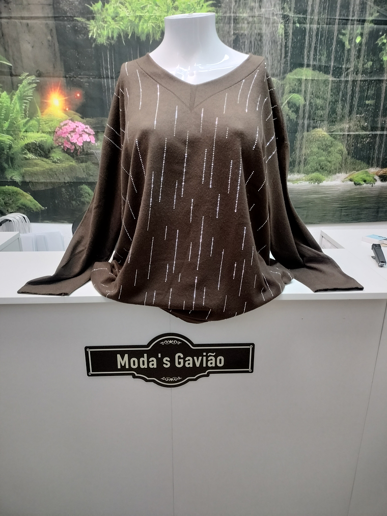 Camisola Chique Manga comprida C/ Brilhantes 4