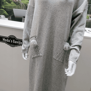 Vestido Malha Chique Manga comprida 