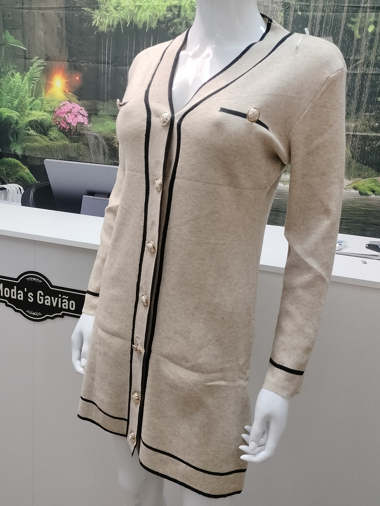 Casaco Malha Chique com botões 3