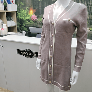 Casaco Malha Chique com botões