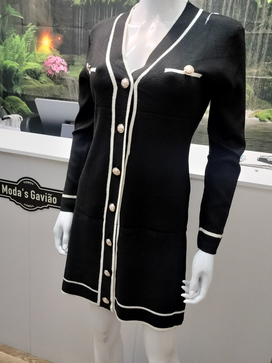 Casaco Malha Chique com botões 1
