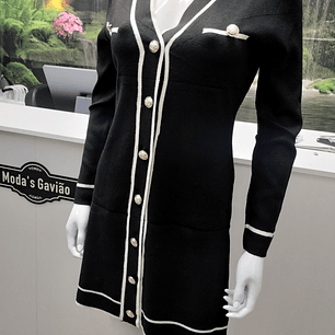 Casaco Malha Chique com botões