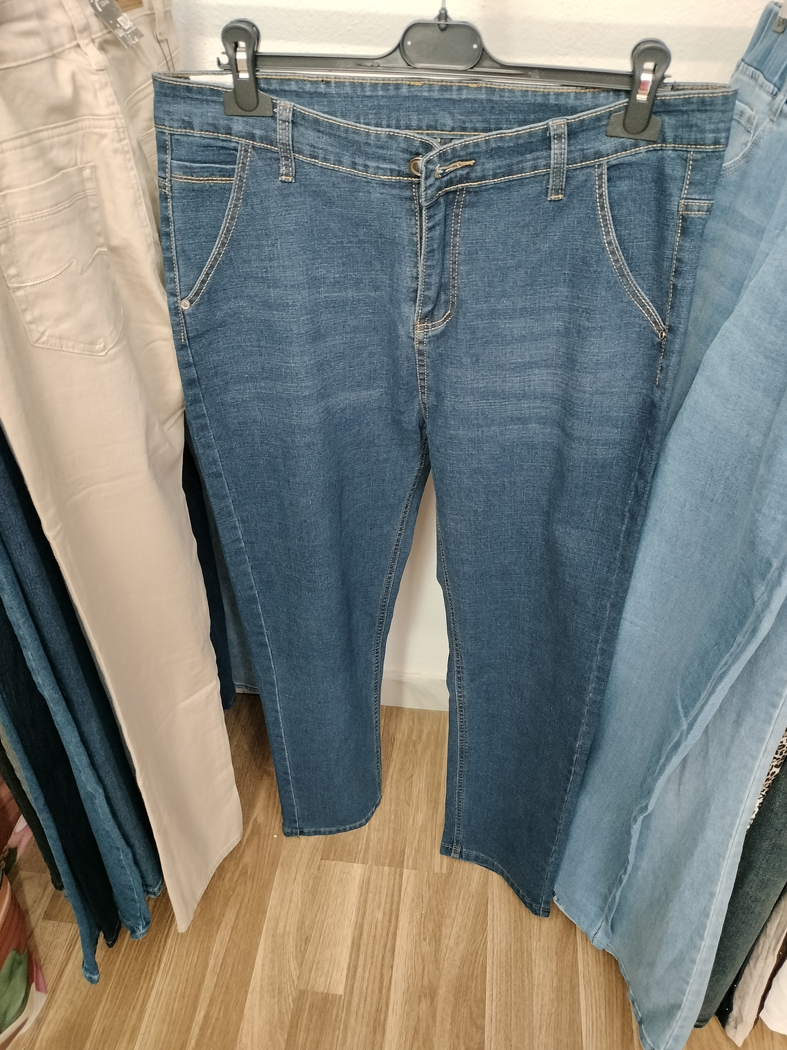Calça ganga azul casual para homem 2