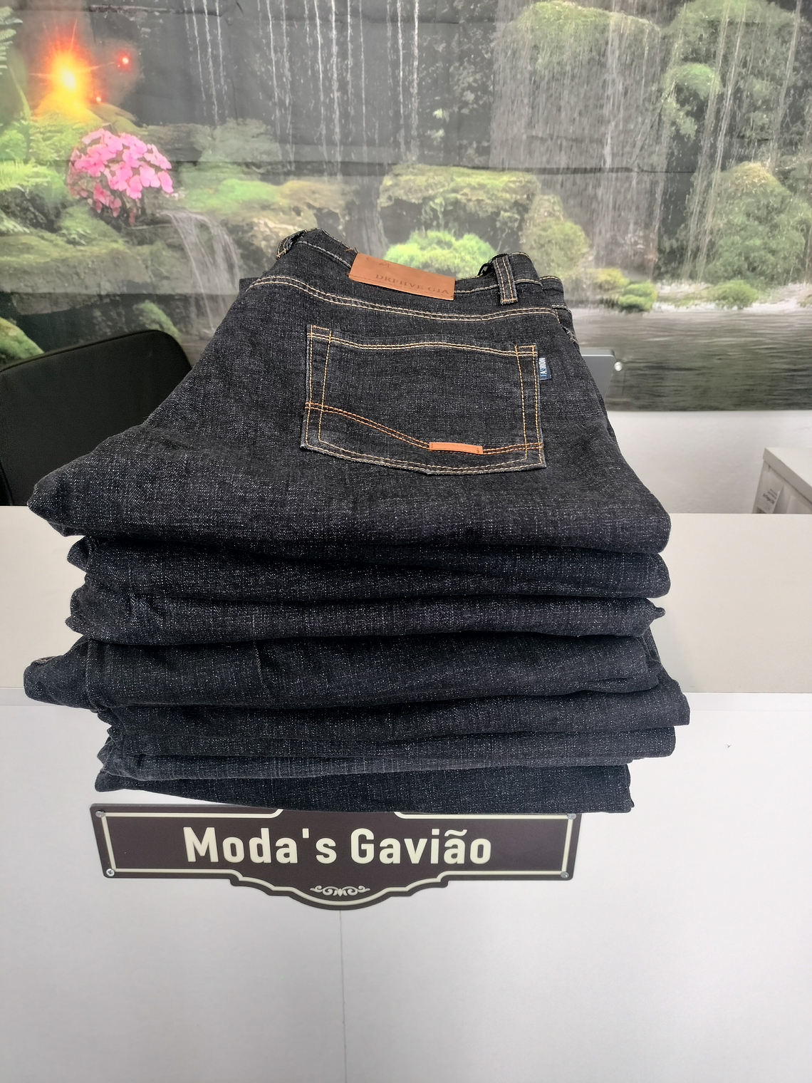 Calça ganga cor preto casual para homem 1