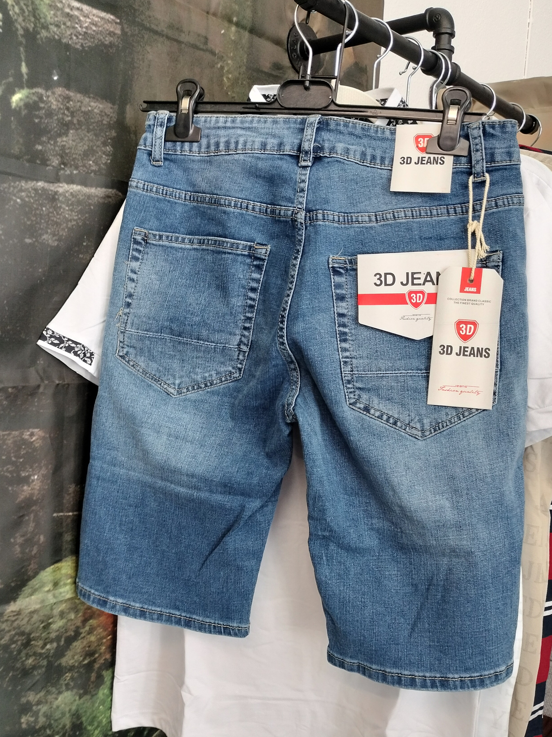 Calções Homem azul jeans 3