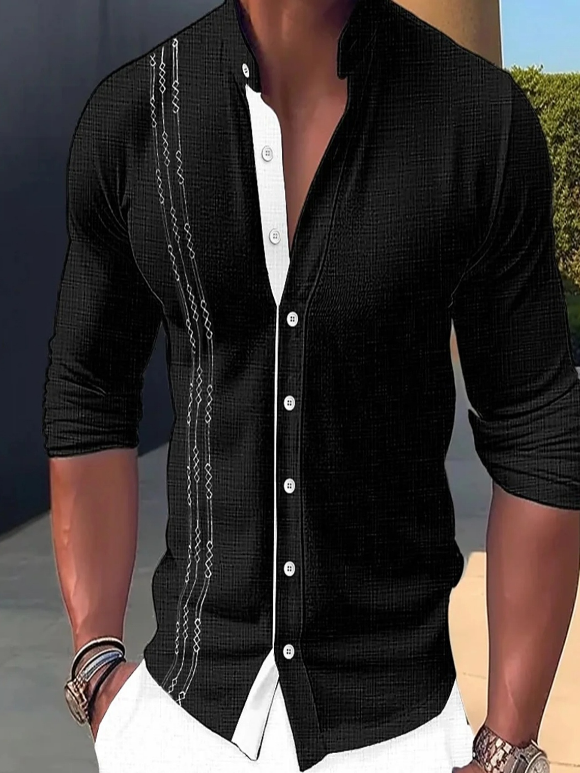 Camisas Homem Algodão e Linho 5