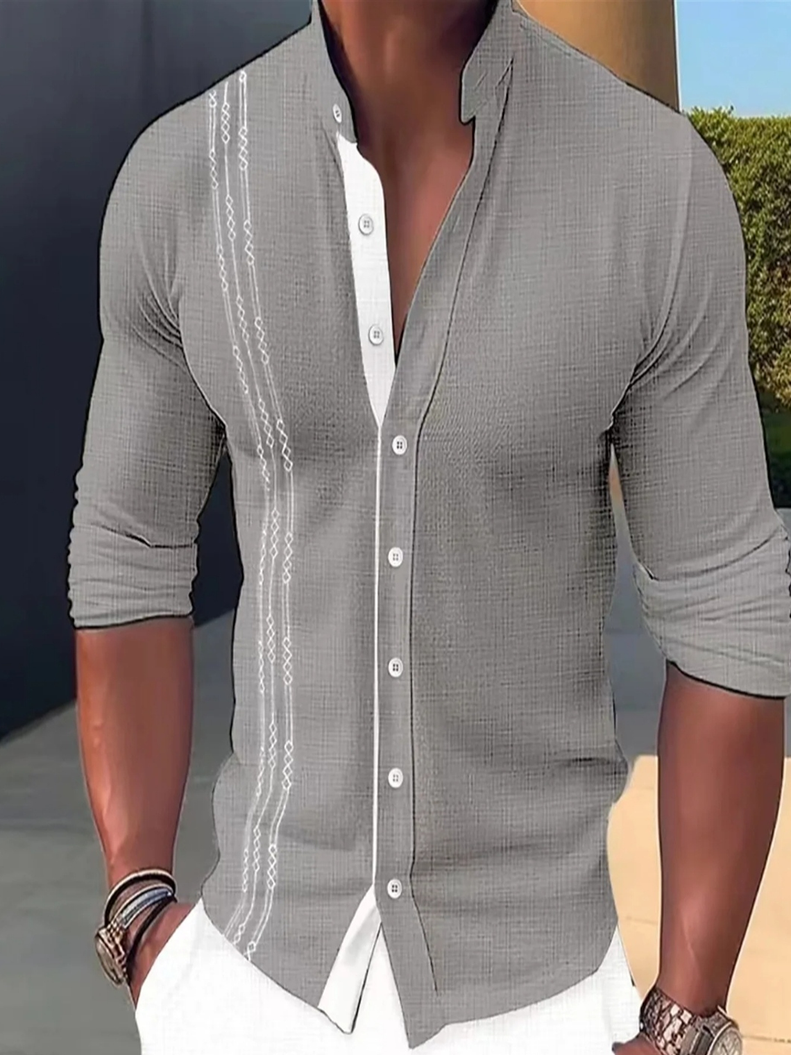 Camisas Homem Algodão e Linho 6