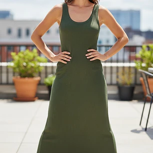 Vestido comprido sem mangas