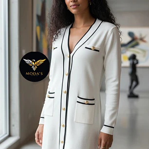 Casaco Malha Chique com botões