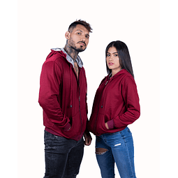 Buzo Unisex Capucha de Cierre Vinotinto