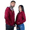 Buzo Unisex Capucha de Cierre Vinotinto