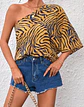 BLUSA A RAYAS CON UN HOMBRO - Miniatura 1