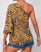 BLUSA A RAYAS CON UN HOMBRO - Miniatura 2