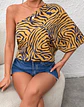 BLUSA A RAYAS CON UN HOMBRO - Miniatura 4