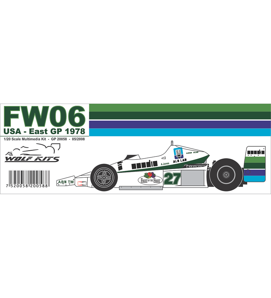 1/20 F1 Resin kit - Williams FW06 - 1978 USA East GP 