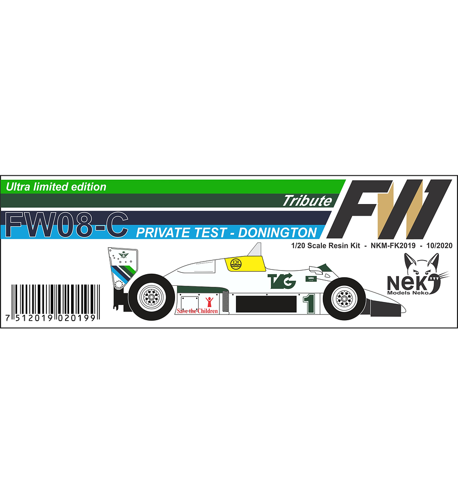 1/20 F1 Resin kit - Williams FW08C - Donington test - 