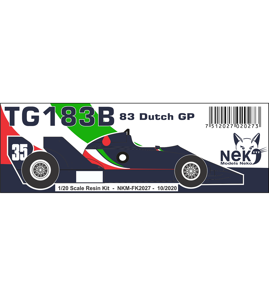 1/20 F1 Resin kit - Toleman TG183B -´83 Dutch GP 