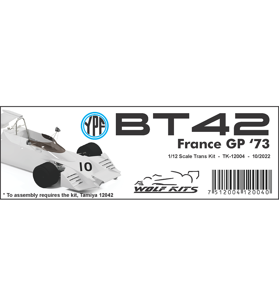 1/12 Big Scale Brabham BT42 - French GP 1973 - F1 Resin trans kit