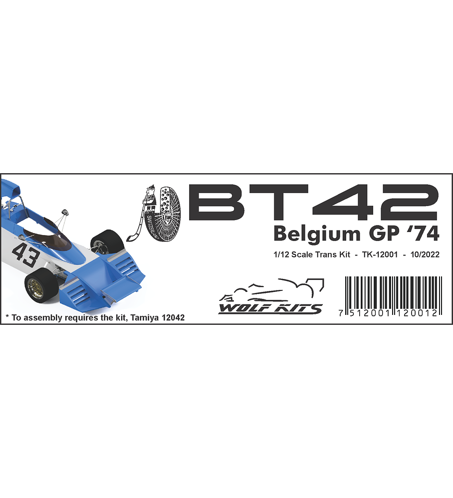1/12 Big Scale Brabham BT42 - Belgium GP 1974 - F1 Resin trans kit
