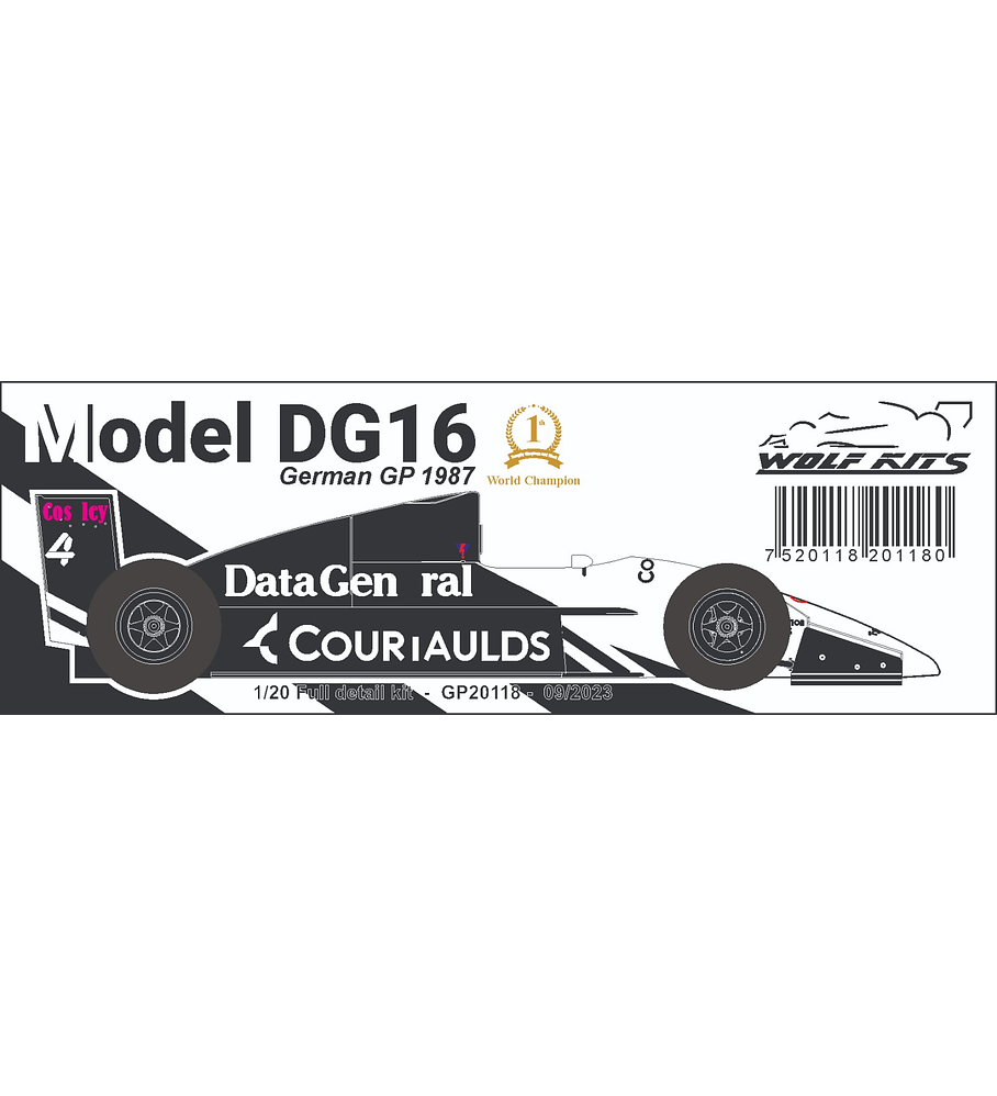 1/20 F1 Resin kit - Tyrrell DG16 - German GP 87 - World Champion