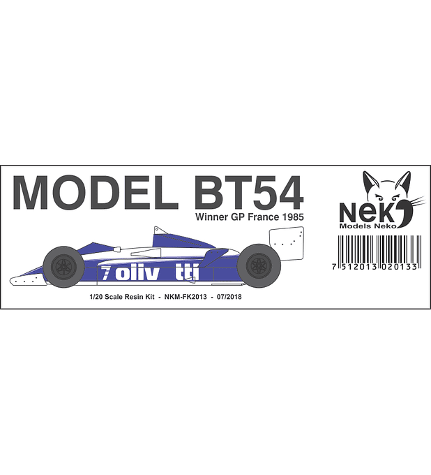 1/20 F1 Resin kit - Brabham BT54 GP Winner