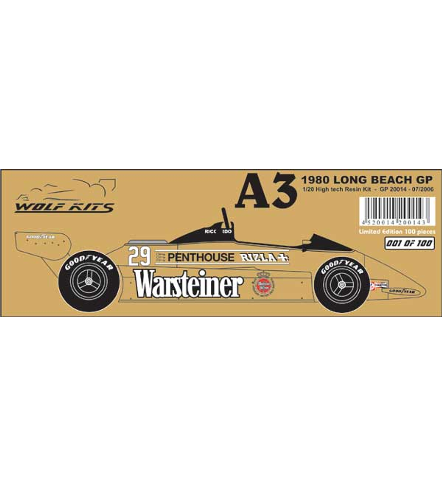 1/20 F1 Resin kit - Arrows A3 1980 Long Beach GP