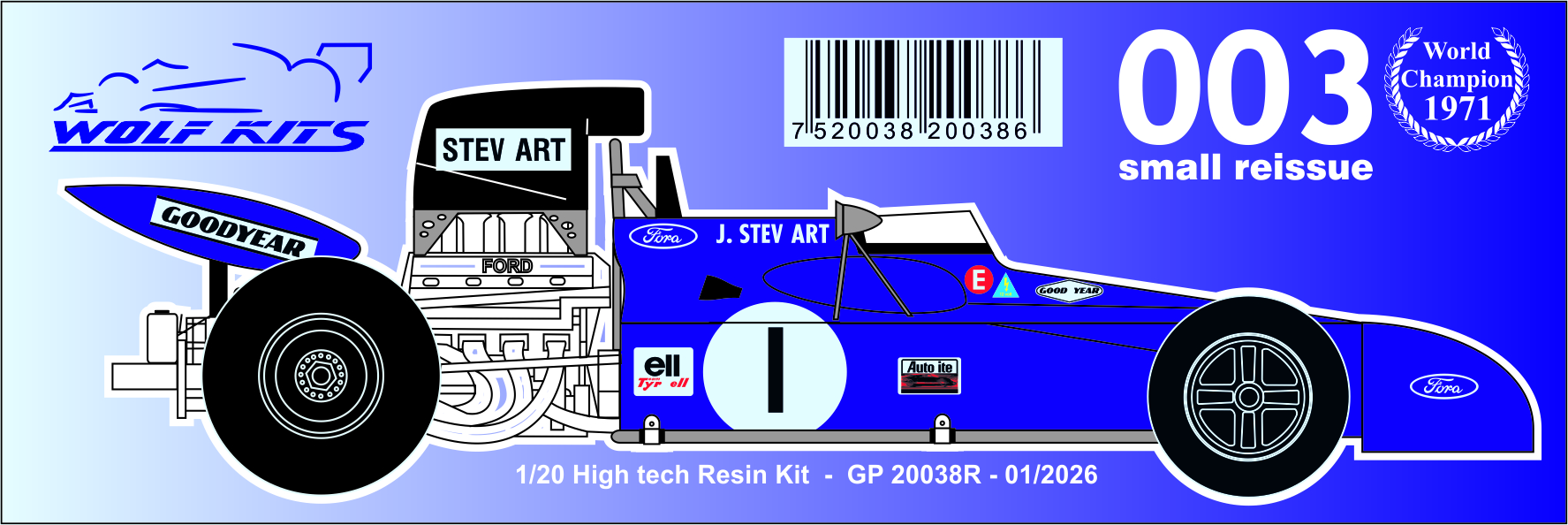 1/20 Tyrrell 003 World champion 1971 2