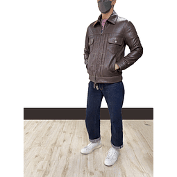 Men's Denim Style Lambskin Jacket