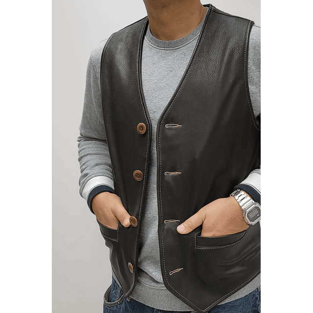Men's leather vest