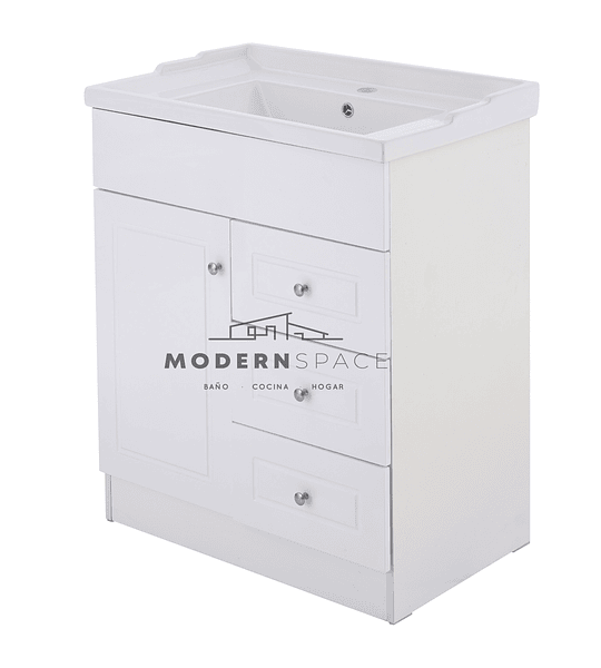 Mueble Vanitorio Lacado Blanco 70x47 mas Cubierta de Loza