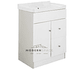 Mueble Vanitorio 60x40Cm lacado Blanco mas Cubierta