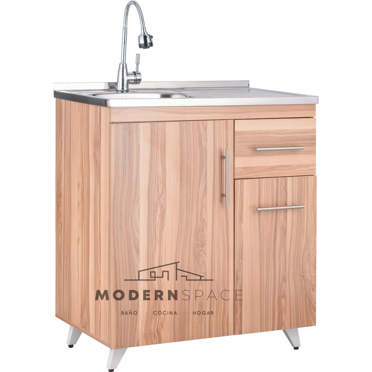 Mueble Lavaplatos Lacado Blanco 100x50x92 Cm, Sec. Derech...