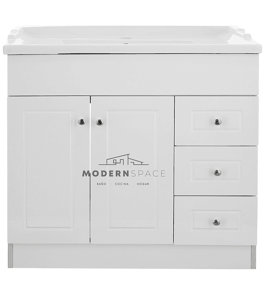 Mueble Vanitorio 100x47cm Termolaminado Blanco , Completo