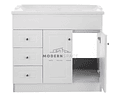Mueble Vanitorio 100x47cm Termolaminado Blanco , Completo