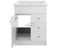 Mueble Vanitorio 60x47 Cm 3 Cajones Blanco, Completo