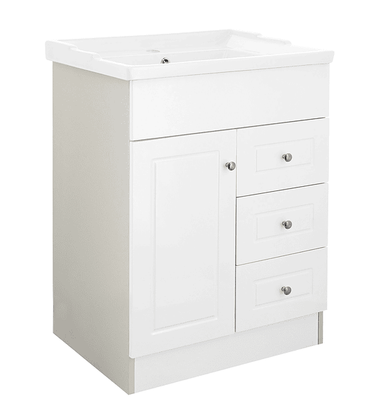 Mueble Vanitorio 60x47 Cm Mas Cubierta Lacado Blanco