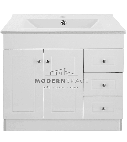 Mueble Vanitorio 120x47cm Termolaminado Blanco , Completo