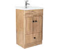 Mueble Vanitorio 50x40 Cm Cajon Bajo Cafe mas cubierta