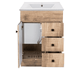 Mueble Vanitorio 60x47 Cm Mas Cubierta Lacado Cafe